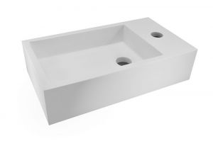 Mat wit fontein in solid surface