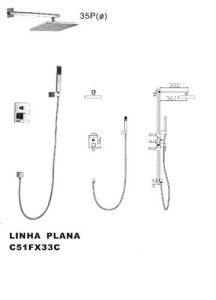 Aqua Plana: Vierkante inbouw regendouche set