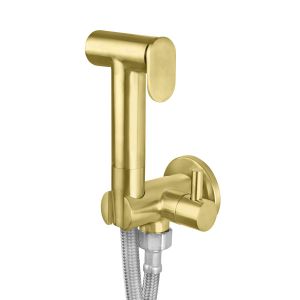 bidet knijpdouche met stopkraan goud