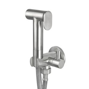 bidet knijpdouche met stopkraan rvs
