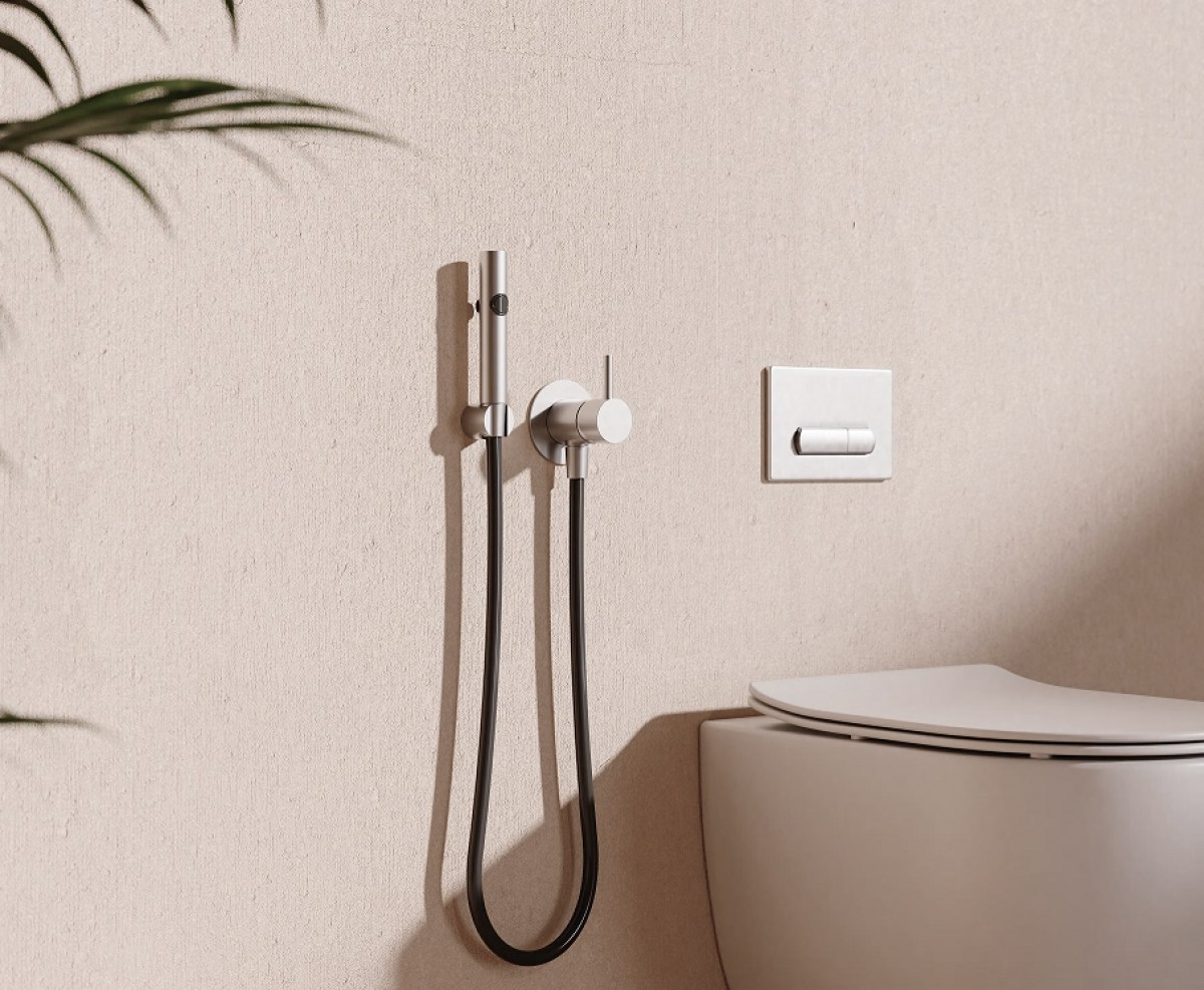 RVS 316L Inbouw bidet mengkraan/sproeier green line design