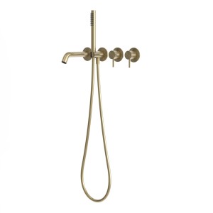 RVS 316L inbouw thermostaat met 2-weg omstel handdouche en baduitloop PVD Goud (incl.inbouwbox) RVS 316L inbouw thermostaat met 2-weg omstel handdouche en baduitloop PVD Goud (incl.inbouwbox)