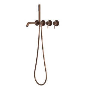 RVS 316L inbouw thermostaat met 2-weg omstel handdouche en baduitloop pvd koper (incl.inbouwbox) RVS 316L inbouw thermostaat met 2-weg omstel handdouche en baduitloop pvd koper (incl.inbouwbox)