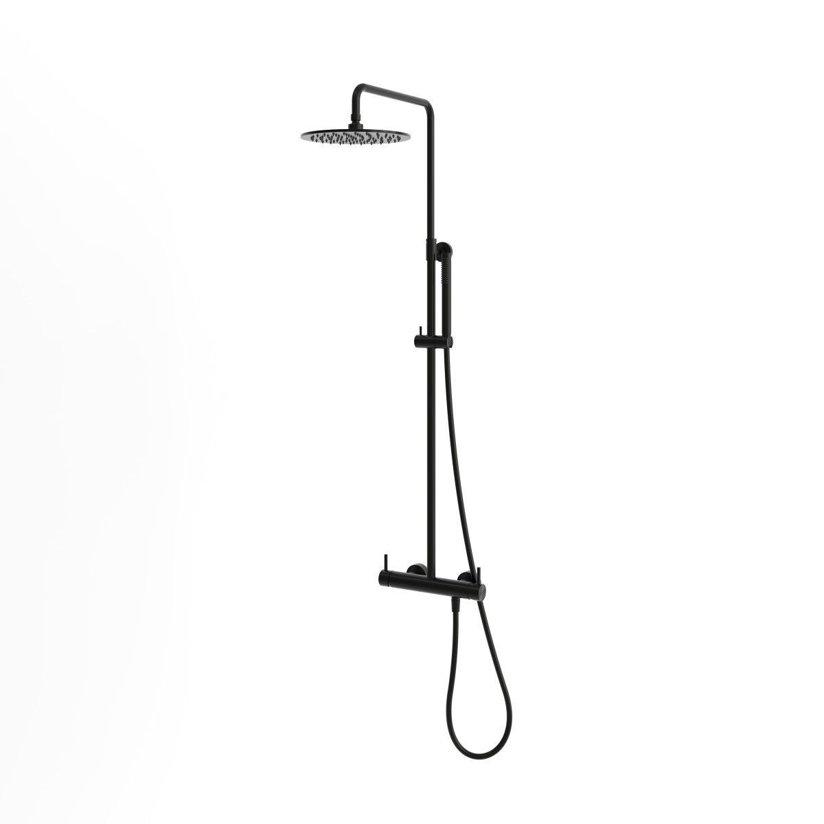 RVS 316L opbouw thermostaat set regendouche green line design  pvd zwart