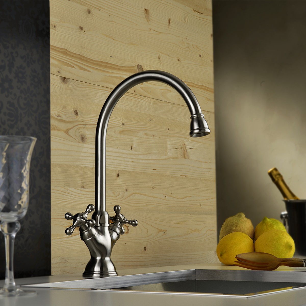 RVS Country tweegreeps keukenkraan